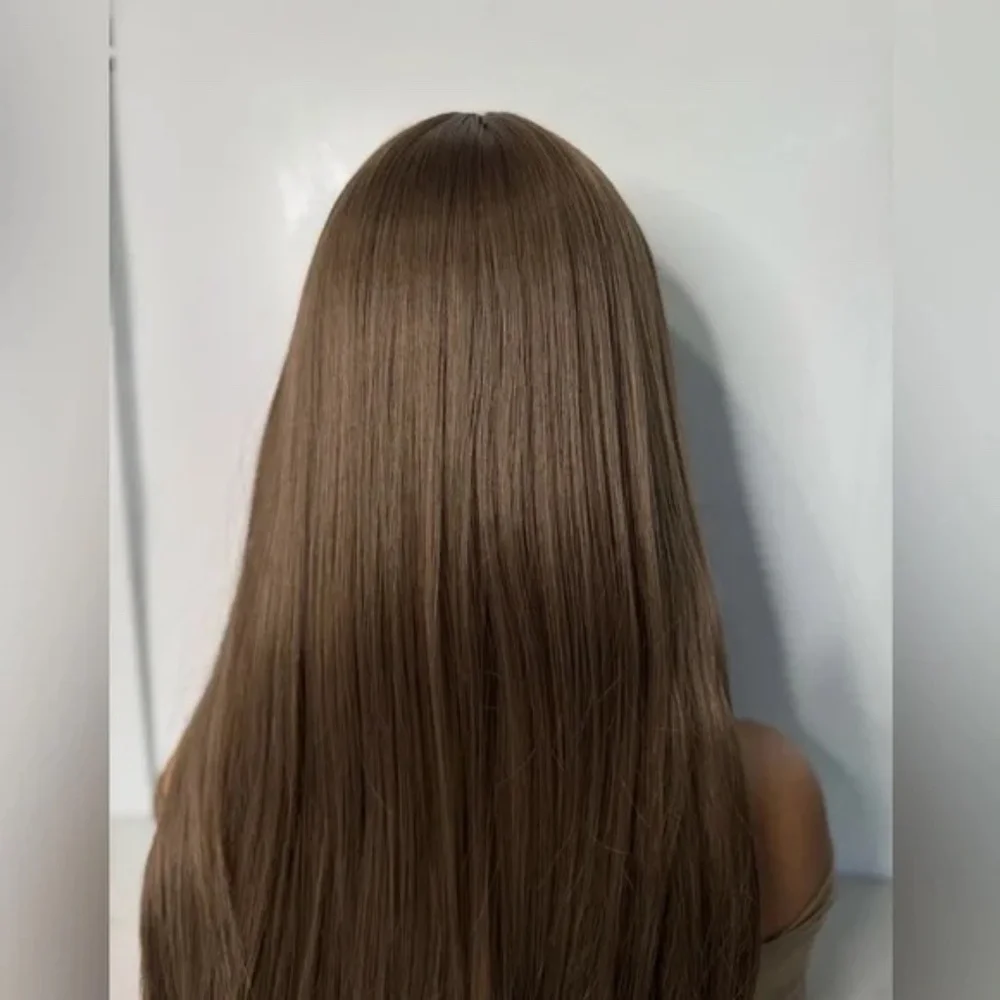 Ash Medium Brown #4 Long Straight Hair Wig - Realistic Look